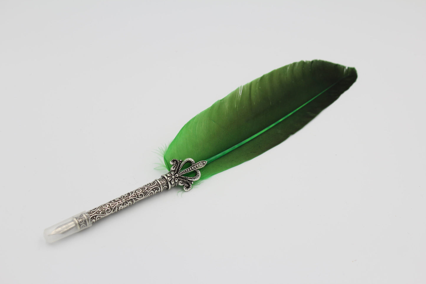 Fjäderpenna antiksilver, med sex stift