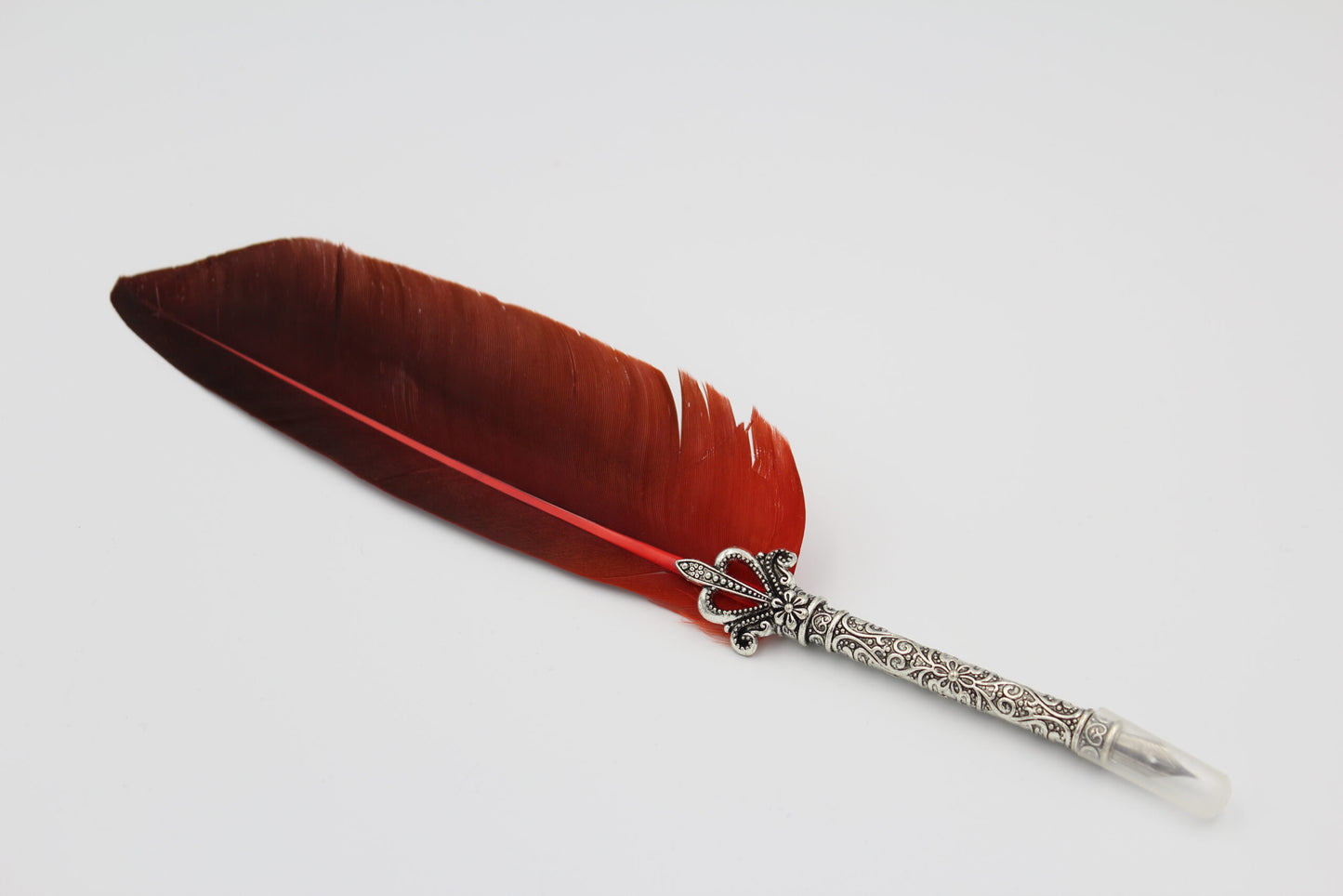Fjäderpenna antiksilver, med sex stift