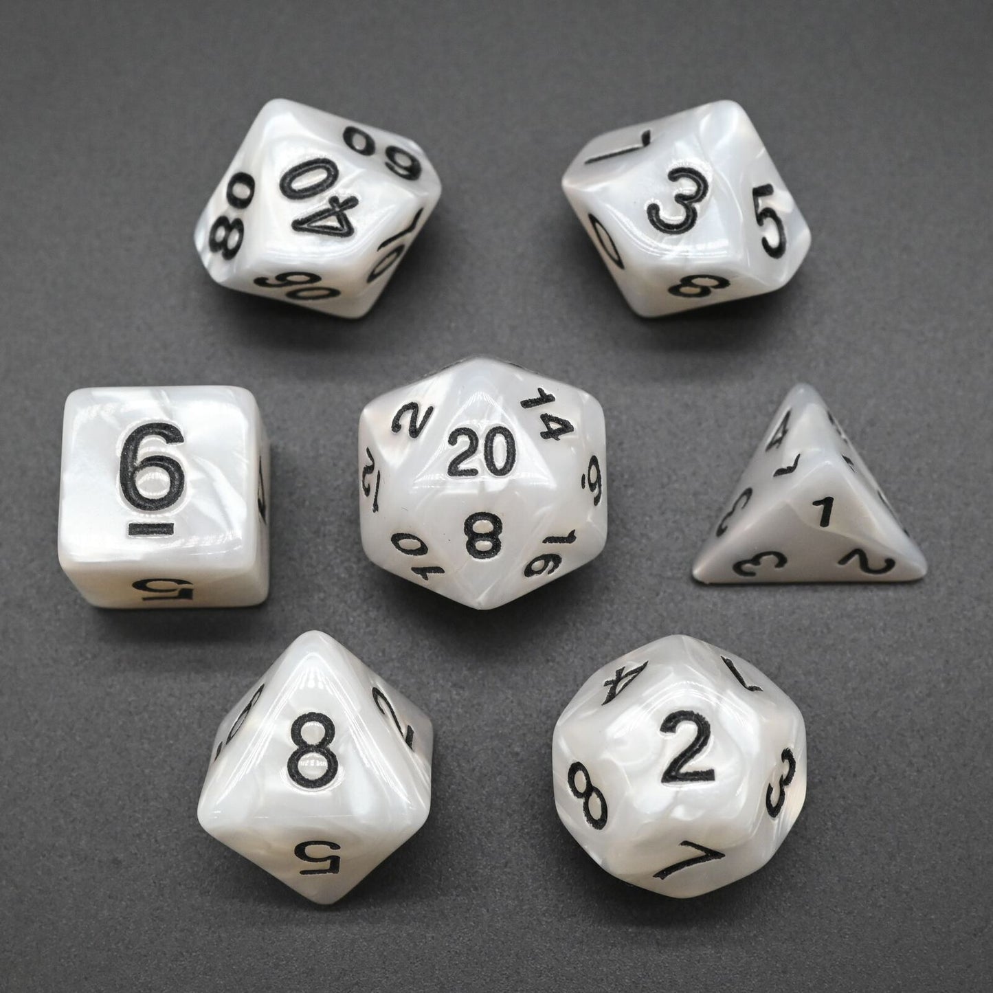 Pearl Series - Set med 7 RPG-tärningar