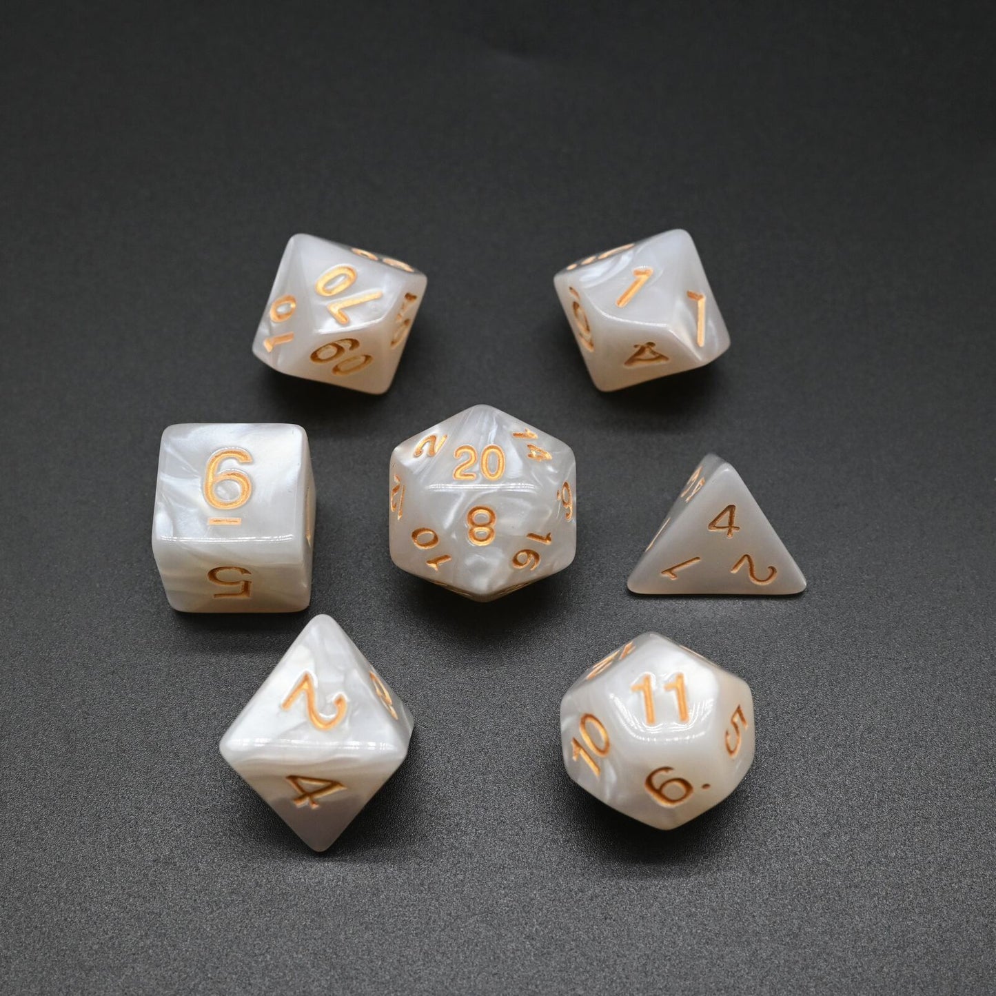 Pearl Series - Set med 7 RPG-tärningar