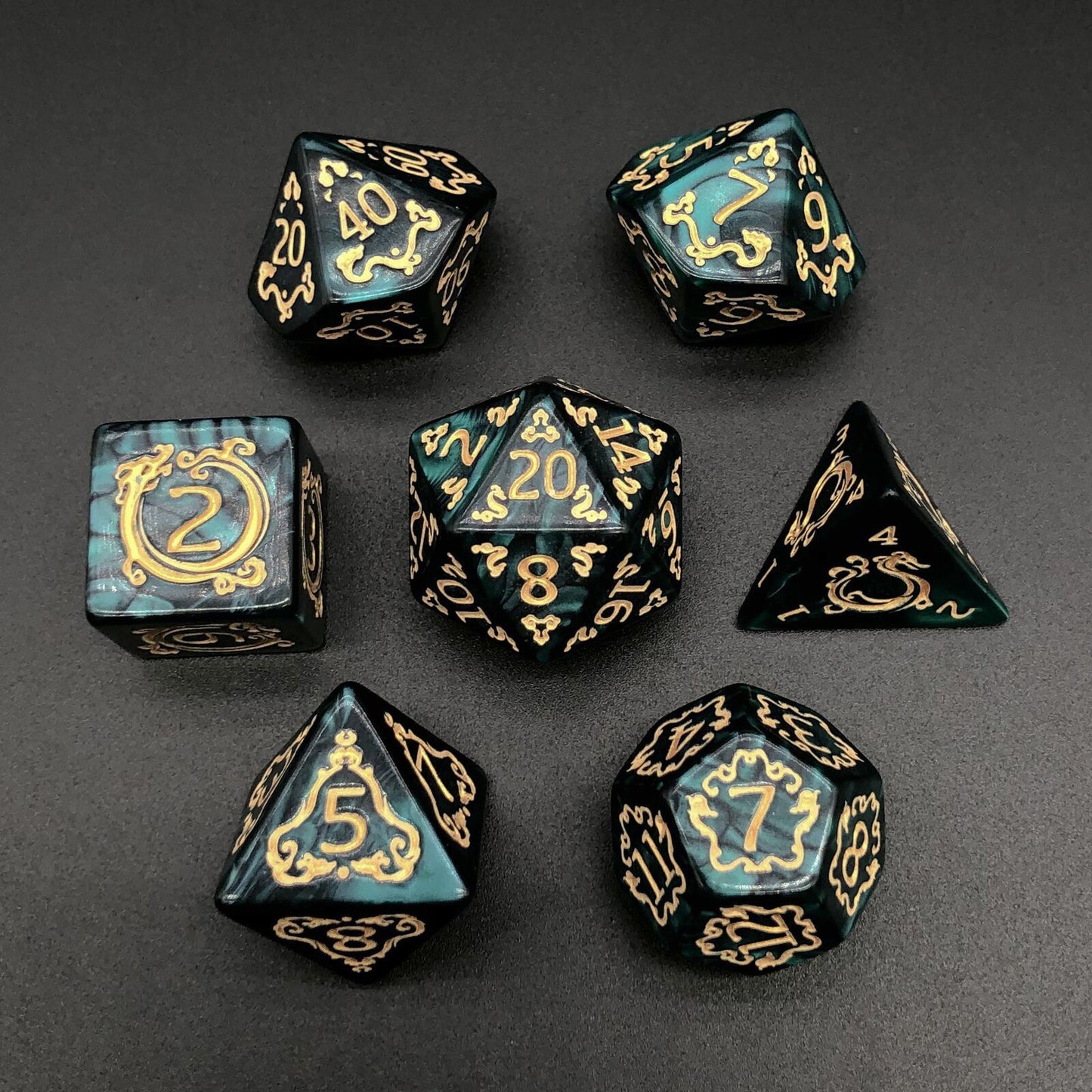 Dragon Series - RPG-set med 7 tärningar