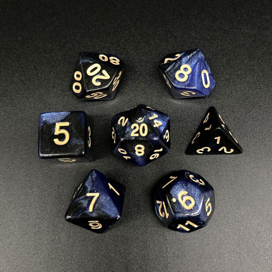 Twin Colour Starry Series - RPG-set med 7 tärningar
