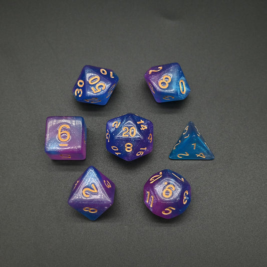Twin Colour Starry Series - RPG-set med 7 tärningar