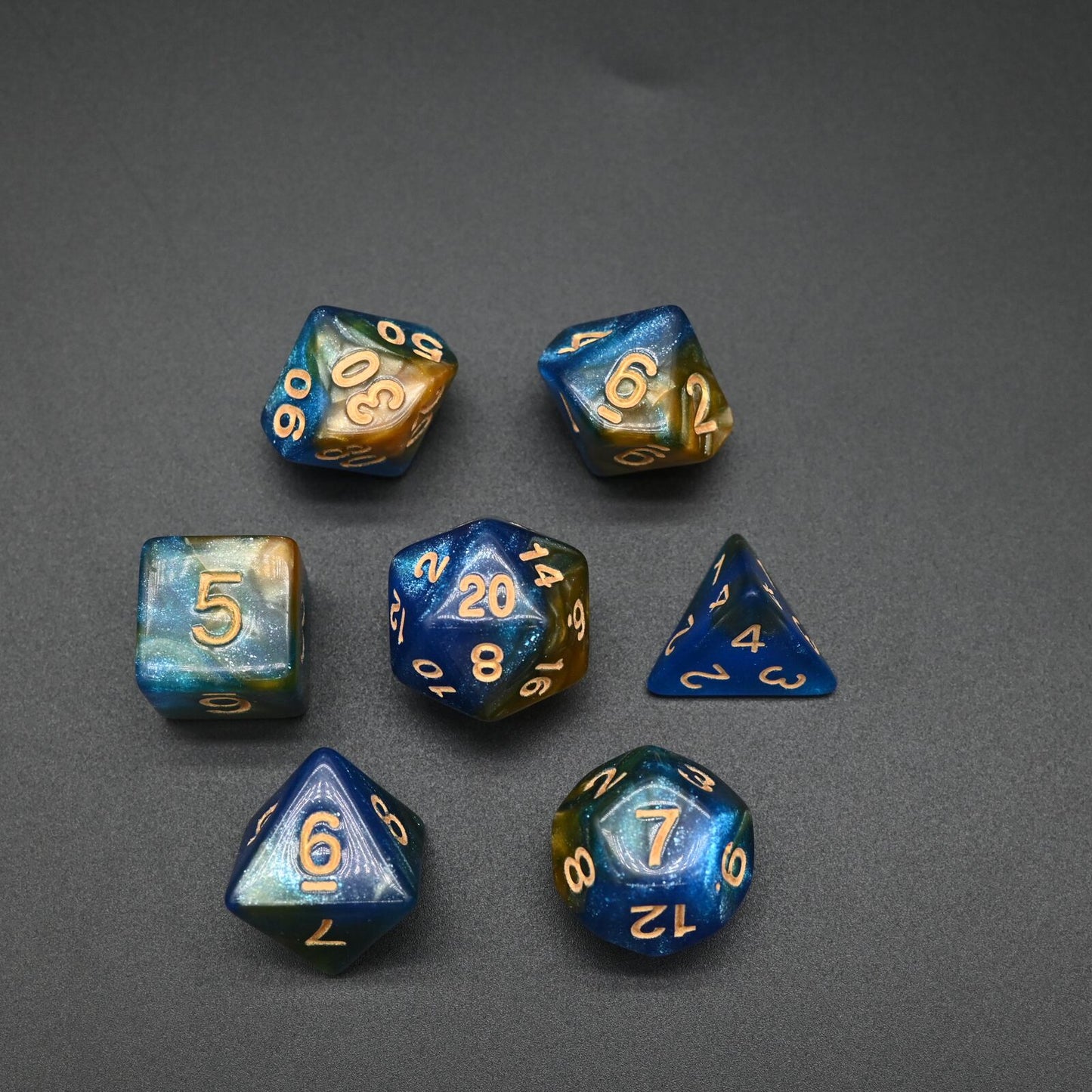 Twin Colour Starry Series - RPG-set med 7 tärningar
