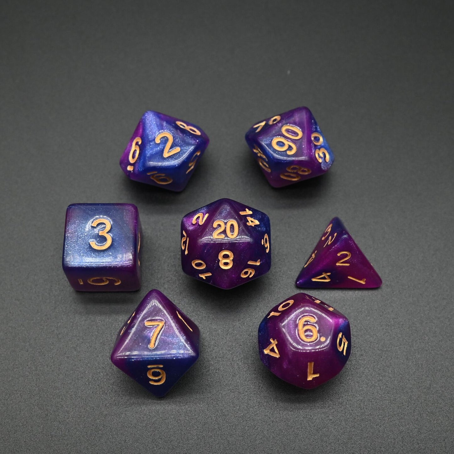 Twin Colour Starry Series - RPG-set med 7 tärningar