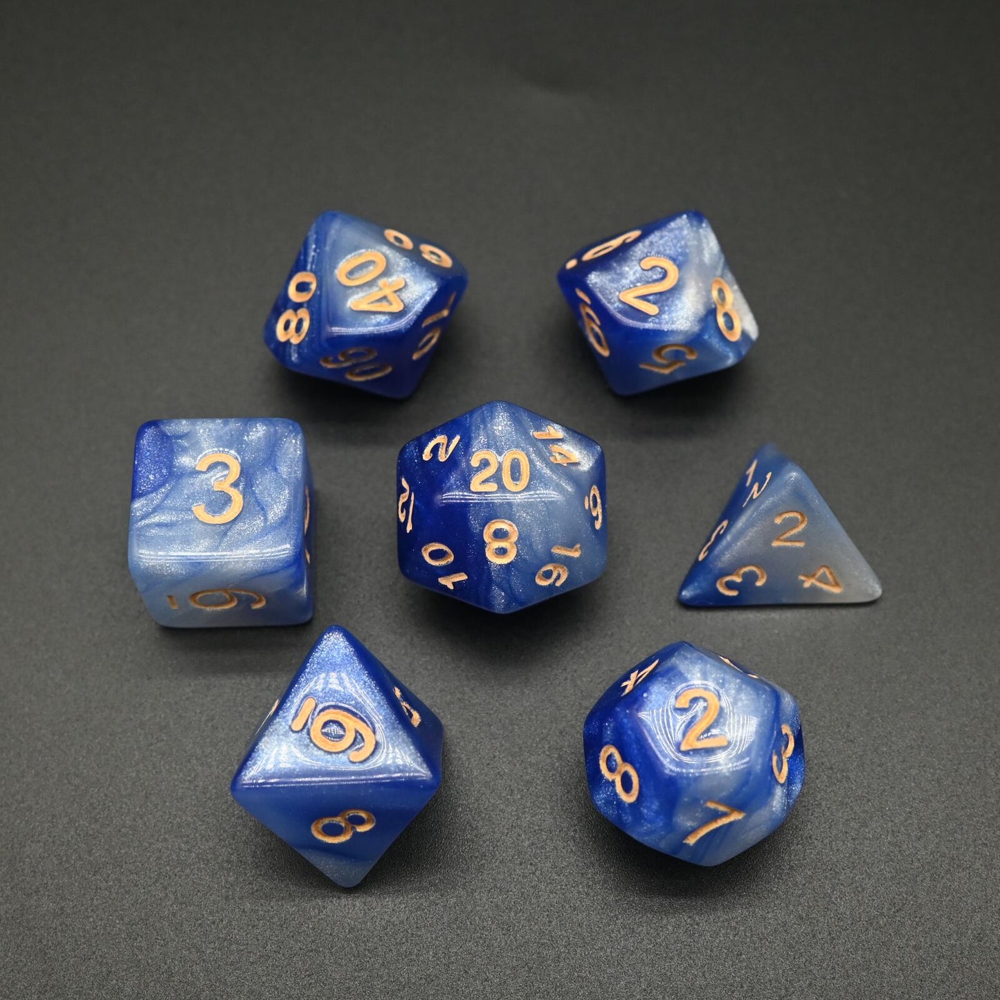Twin Colour Starry Series - RPG-set med 7 tärningar