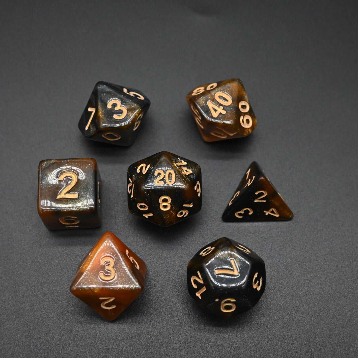 Twin Colour Starry Series - RPG-set med 7 tärningar