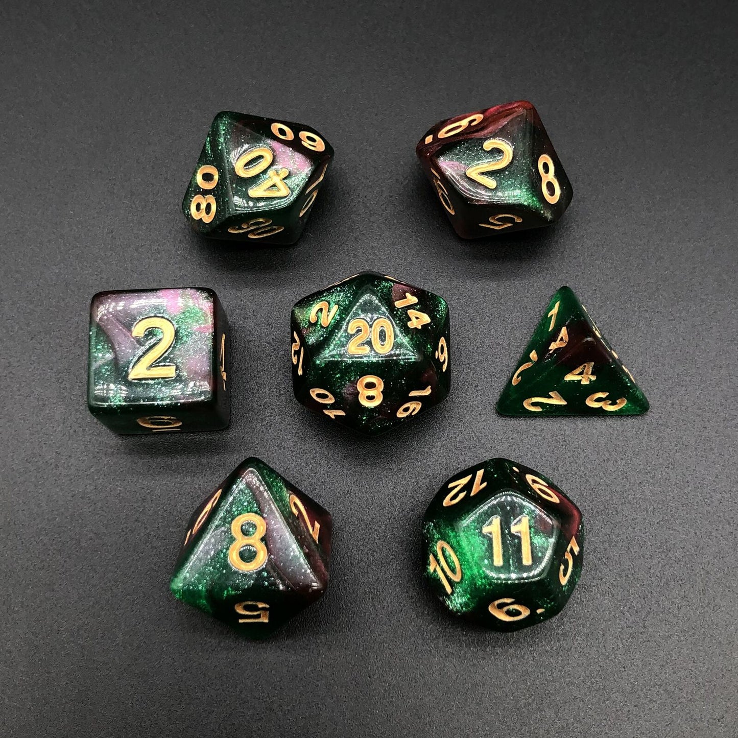 Twin Colour Starry Series - RPG-set med 7 tärningar